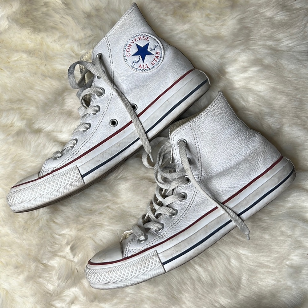 white leather chuck taylor all star high tops
